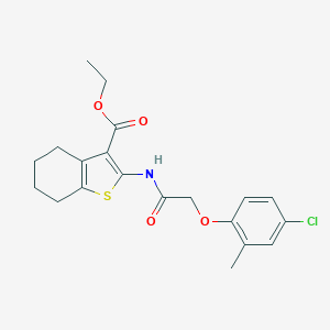 molecular formula C20H22ClNO4S B447390 Ethyl 2-{[(4-chloro-2-methylphenoxy)acetyl]amino}-4,5,6,7-tetrahydro-1-benzothiophene-3-carboxylate CAS No. 346720-81-8