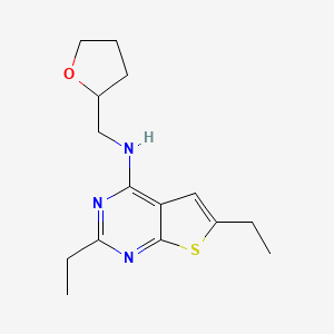 2,6-diethyl-N-(tetrahydro-2-furanylmethyl)thieno[2,3-d]pyrimidin-4-amine