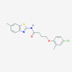molecular formula C19H19ClN2O2S B447391 4-(4-chloro-2-methylphenoxy)-N-(6-methyl-1,3-benzothiazol-2-yl)butanamide 