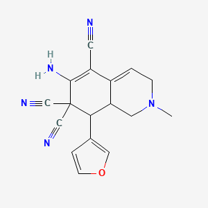 molecular formula C17H15N5O B4473914 6-Amino-8-(furan-3-yl)-2-methyl-1,3,8,8a-tetrahydroisoquinoline-5,7,7-tricarbonitrile 