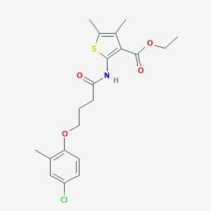 molecular formula C20H24ClNO4S B447392 Ethyl 2-{[4-(4-chloro-2-methylphenoxy)butanoyl]amino}-4,5-dimethyl-3-thiophenecarboxylate 