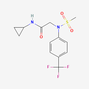 molecular formula C13H15F3N2O3S B4473970 N~1~-cyclopropyl-N~2~-(methylsulfonyl)-N~2~-[4-(trifluoromethyl)phenyl]glycinamide 