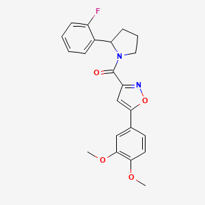 5-(3,4-dimethoxyphenyl)-3-{[2-(2-fluorophenyl)-1-pyrrolidinyl]carbonyl}isoxazole