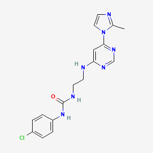 N-(4-chlorophenyl)-N'-(2-{[6-(2-methyl-1H-imidazol-1-yl)-4-pyrimidinyl]amino}ethyl)urea