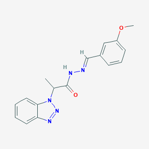 molecular formula C17H17N5O2 B447404 2-(1H-1,2,3-benzotriazol-1-yl)-N'-(3-methoxybenzylidene)propanohydrazide 