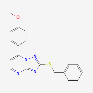 molecular formula C19H16N4OS B4474067 2-(BENZYLSULFANYL)-7-(4-METHOXYPHENYL)-[1,2,4]TRIAZOLO[1,5-A]PYRIMIDINE 