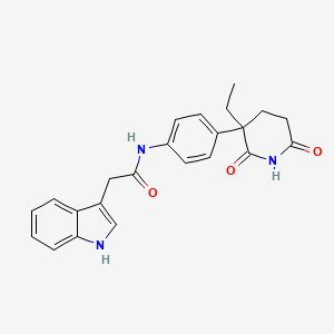 N-[4-(3-ethyl-2,6-dioxopiperidin-3-yl)phenyl]-2-(1H-indol-3-yl)acetamide