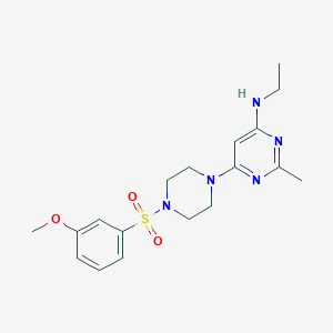 molecular formula C18H25N5O3S B4474096 N-ethyl-6-{4-[(3-methoxyphenyl)sulfonyl]-1-piperazinyl}-2-methyl-4-pyrimidinamine 