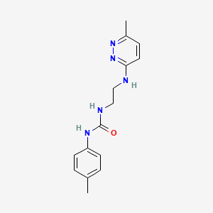 molecular formula C15H19N5O B4474104 N-(4-methylphenyl)-N'-{2-[(6-methyl-3-pyridazinyl)amino]ethyl}urea 