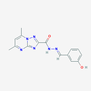 molecular formula C15H14N6O2 B447412 N'-(3-hydroxybenzylidene)-5,7-dimethyl[1,2,4]triazolo[1,5-a]pyrimidine-2-carbohydrazide 