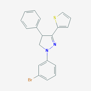 molecular formula C19H15BrN2S B447413 1-(3-bromophenyl)-4-phenyl-3-(2-thienyl)-4,5-dihydro-1H-pyrazole 