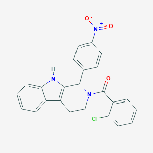 molecular formula C24H18ClN3O3 B447417 2-(2-chlorobenzoyl)-1-{4-nitrophenyl}-2,3,4,9-tetrahydro-1H-beta-carboline 
