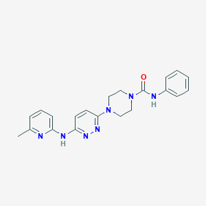 molecular formula C21H23N7O B4474174 4-{6-[(6-methyl-2-pyridinyl)amino]-3-pyridazinyl}-N-phenyl-1-piperazinecarboxamide 