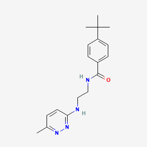 molecular formula C18H24N4O B4474205 4-tert-butyl-N-{2-[(6-methyl-3-pyridazinyl)amino]ethyl}benzamide 