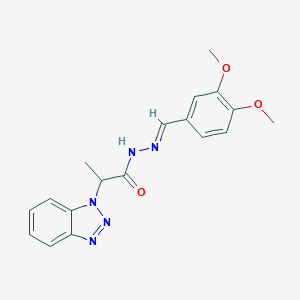 2-(1H-1,2,3-benzotriazol-1-yl)-N'-(3,4-dimethoxybenzylidene)propanohydrazide