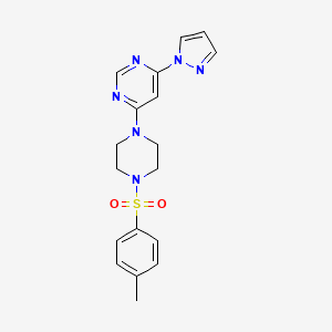 4-{4-[(4-methylphenyl)sulfonyl]-1-piperazinyl}-6-(1H-pyrazol-1-yl)pyrimidine