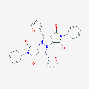 molecular formula C30H22N4O6 B447423 7,14-Bis(furan-2-yl)-4,11-diphenyl-1,4,8,11-tetrazatetracyclo[6.6.0.02,6.09,13]tetradecane-3,5,10,12-tetrone 