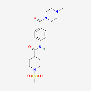 1-METHANESULFONYL-N-[4-(4-METHYLPIPERAZINE-1-CARBONYL)PHENYL]PIPERIDINE-4-CARBOXAMIDE