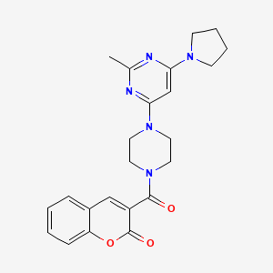 molecular formula C23H25N5O3 B4474236 3-{4-[2-Methyl-6-(pyrrolidin-1-YL)pyrimidin-4-YL]piperazine-1-carbonyl}-2H-chromen-2-one 