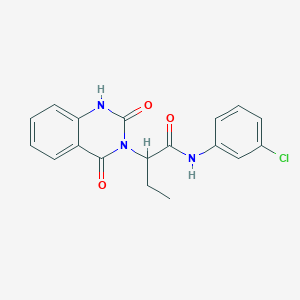 molecular formula C18H16ClN3O3 B4474244 N-(3-chlorophenyl)-2-(2-hydroxy-4-oxoquinazolin-3(4H)-yl)butanamide 