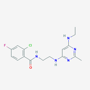 2-chloro-N-(2-{[6-(ethylamino)-2-methyl-4-pyrimidinyl]amino}ethyl)-4-fluorobenzamide