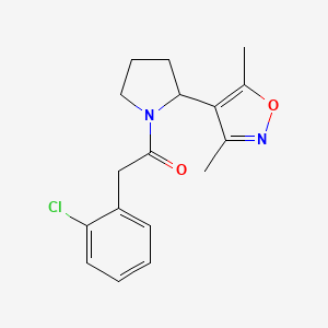 molecular formula C17H19ClN2O2 B4474270 2-(2-Chlorophenyl)-1-[2-(3,5-dimethyl-1,2-oxazol-4-YL)pyrrolidin-1-YL]ethan-1-one 