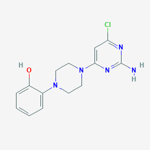 2-[4-(2-amino-6-chloro-4-pyrimidinyl)-1-piperazinyl]phenol