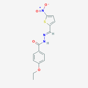 molecular formula C14H13N3O4S B447430 4-ethoxy-N'-({5-nitro-2-thienyl}methylene)benzohydrazide 