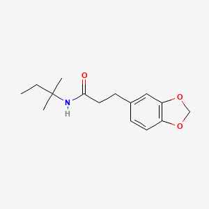 molecular formula C15H21NO3 B4474312 3-(2H-1,3-BENZODIOXOL-5-YL)-N-(2-METHYLBUTAN-2-YL)PROPANAMIDE 