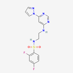 2,4-difluoro-N-(2-{[6-(1H-pyrazol-1-yl)-4-pyrimidinyl]amino}ethyl)benzenesulfonamide