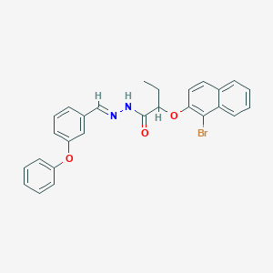 molecular formula C27H23BrN2O3 B447433 2-[(1-bromo-2-naphthyl)oxy]-N'-(3-phenoxybenzylidene)butanohydrazide 