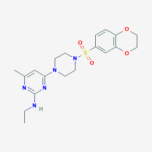 molecular formula C19H25N5O4S B4474349 4-[4-(2,3-dihydro-1,4-benzodioxin-6-ylsulfonyl)-1-piperazinyl]-N-ethyl-6-methyl-2-pyrimidinamine 