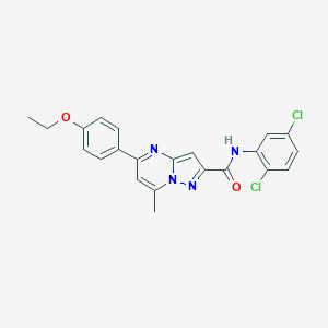 molecular formula C22H18Cl2N4O2 B447438 N-(2,5-dichlorophenyl)-5-(4-ethoxyphenyl)-7-methylpyrazolo[1,5-a]pyrimidine-2-carboxamide 