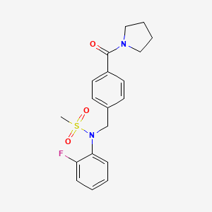 N-(2-FLUOROPHENYL)-N-{[4-(PYRROLIDINE-1-CARBONYL)PHENYL]METHYL}METHANESULFONAMIDE