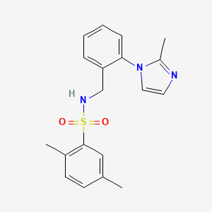 molecular formula C19H21N3O2S B4474431 2,5-dimethyl-N-[2-(2-methyl-1H-imidazol-1-yl)benzyl]benzenesulfonamide 