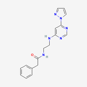 2-phenyl-N-(2-{[6-(1H-pyrazol-1-yl)-4-pyrimidinyl]amino}ethyl)acetamide