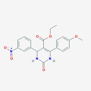 molecular formula C20H19N3O6 B447444 Ethyl 4-{3-nitrophenyl}-6-(4-methoxyphenyl)-2-oxo-1,2,3,4-tetrahydro-5-pyrimidinecarboxylate 
