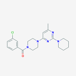 (3-Chlorophenyl)(4-(6-methyl-2-(piperidin-1-yl)pyrimidin-4-yl)piperazin-1-yl)methanone