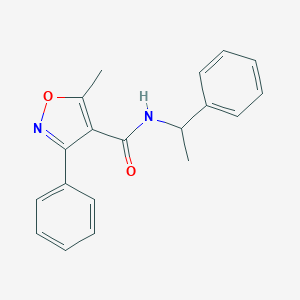 molecular formula C19H18N2O2 B447451 5-methyl-3-phenyl-N-(1-phenylethyl)-4-isoxazolecarboxamide 
