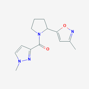 3-methyl-5-{1-[(1-methyl-1H-pyrazol-3-yl)carbonyl]-2-pyrrolidinyl}isoxazole