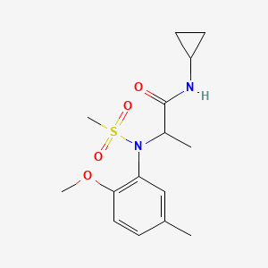 molecular formula C15H22N2O4S B4474586 N~1~-cyclopropyl-N~2~-(2-methoxy-5-methylphenyl)-N~2~-(methylsulfonyl)alaninamide 