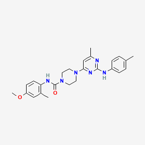 molecular formula C25H30N6O2 B4474611 N-(4-methoxy-2-methylphenyl)-4-{6-methyl-2-[(4-methylphenyl)amino]-4-pyrimidinyl}-1-piperazinecarboxamide 