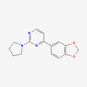 4-(1,3-benzodioxol-5-yl)-2-(1-pyrrolidinyl)pyrimidine