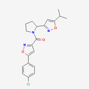 3-{1-[5-(4-Chlorophenyl)-1,2-oxazole-3-carbonyl]pyrrolidin-2-YL}-5-(propan-2-YL)-1,2-oxazole