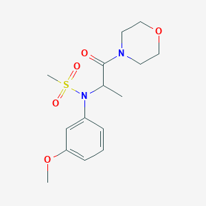 molecular formula C15H22N2O5S B4474659 N-(3-methoxyphenyl)-N-[1-methyl-2-(4-morpholinyl)-2-oxoethyl]methanesulfonamide 