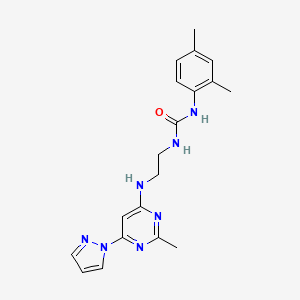 molecular formula C19H23N7O B4474662 N-(2,4-dimethylphenyl)-N'-(2-{[2-methyl-6-(1H-pyrazol-1-yl)-4-pyrimidinyl]amino}ethyl)urea 