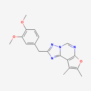 molecular formula C18H18N4O3 B4474669 2-(3,4-dimethoxybenzyl)-8,9-dimethylfuro[3,2-e][1,2,4]triazolo[1,5-c]pyrimidine 