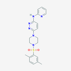 molecular formula C21H24N6O2S B4474670 6-{4-[(2,5-dimethylphenyl)sulfonyl]-1-piperazinyl}-N-2-pyridinyl-3-pyridazinamine 