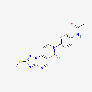 molecular formula C18H16N6O2S B4474682 N~1~-{4-[2-(ethylsulfanyl)-6-oxopyrido[3,4-e][1,2,4]triazolo[1,5-a]pyrimidin-7(6H)-yl]phenyl}acetamide 