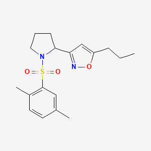 3-{1-[(2,5-dimethylphenyl)sulfonyl]-2-pyrrolidinyl}-5-propylisoxazole